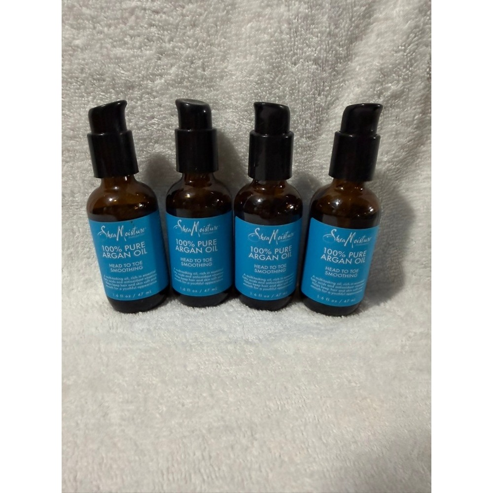 Lot of 4 SheaMoisture 100% Pure Argan Oil Head to Toe Smoothing 1.6oz Each